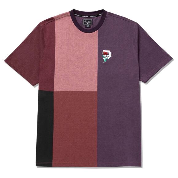 Primitive Dirty P Keeper Mens M Embroidered T Shirt Color Block Knit S/S - Picture 1 of 11